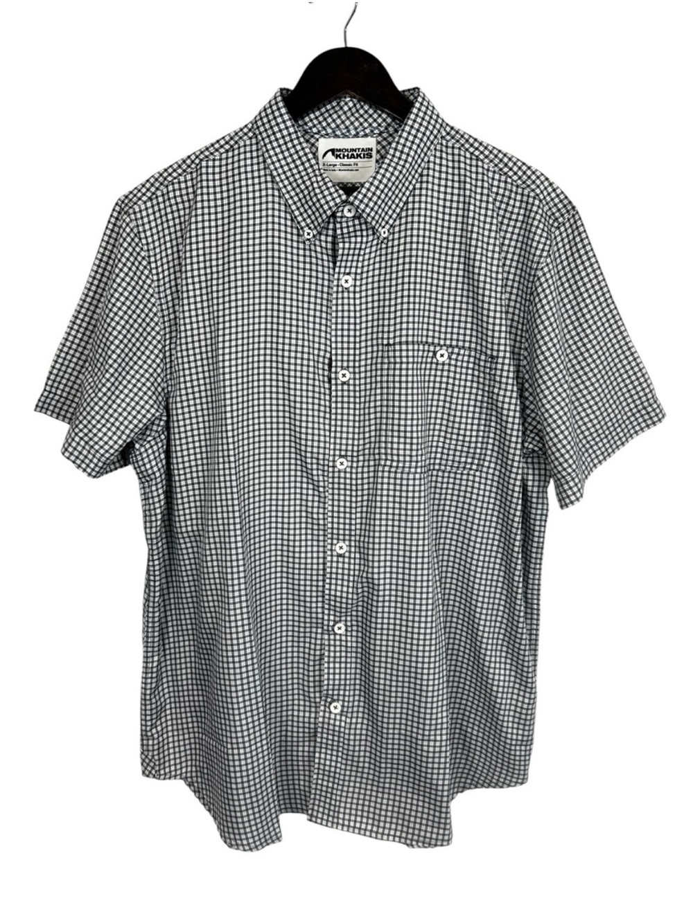 Mountain Khakis Men’s Short-Sleeve Button-Down Shirt XL Black & White Gingham
